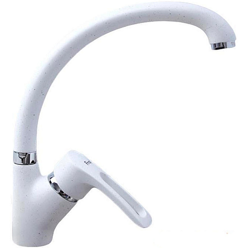 Смеситель для кухни 40к F4166-8F FRAP с отв. боковая п/гайку белый: фотография 1