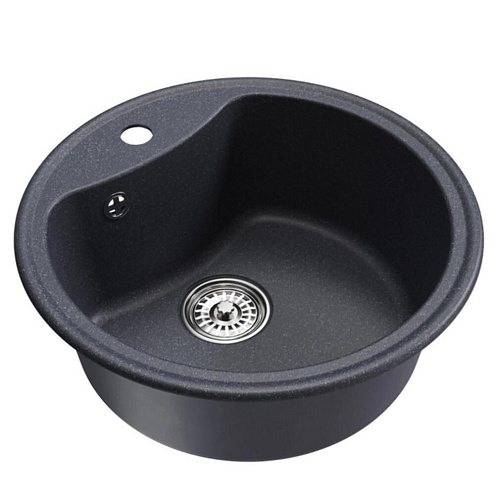 Мойкa ML-GM09 круглая, антрацит (343), 510 мм глубина чаши 190 мм: фотография 1