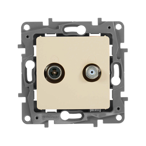 Механизм розетки TV-SAT СП Etika двухкабельная сл. кость Leg 672357: фотография 1