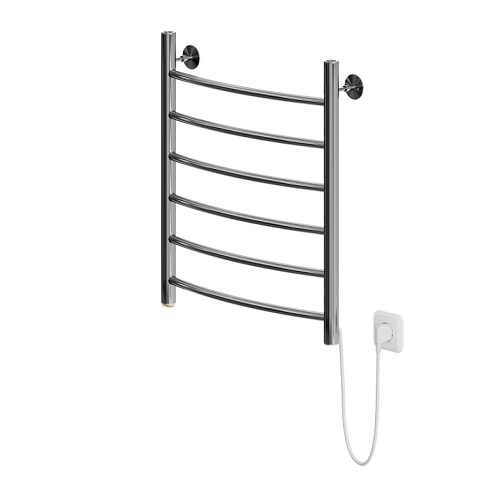 Полотенцесушитель Mixline Capella 60х50 кнопочный выключатель, 255 Вт, 6 перекладин, дуга, правый, электрический: фотография 1