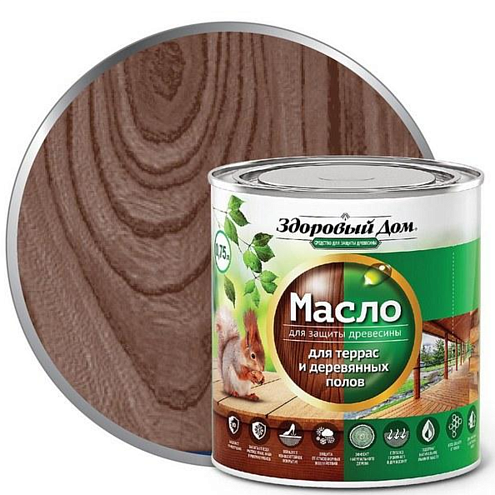Масло для террас и деревянных полов &quot;Здоровый Дом&quot;, Палисандр 0,75л: фотография 1