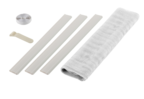 Сетка москитная на дверь 1,0х2,2м с крепежной лентой, в пакете, серая: фотография 1