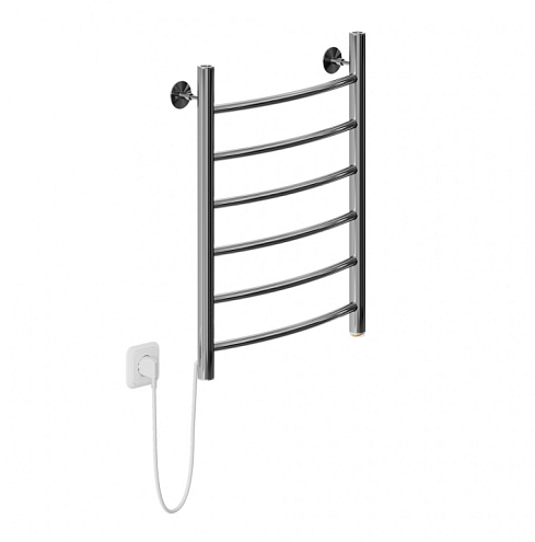 Полотенцесушитель Mixline Capella 60х40 кнопочный выключатель, 222 Вт, 6 перекладин, дуга левый, электрический: фотография 1