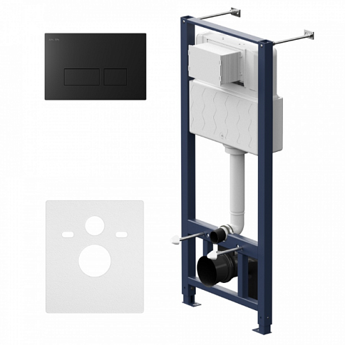 Инсталляция для подвесного унитаза AM.PM Pro I012704.7038 с пневматической клавишей черный матовый: фотография 1