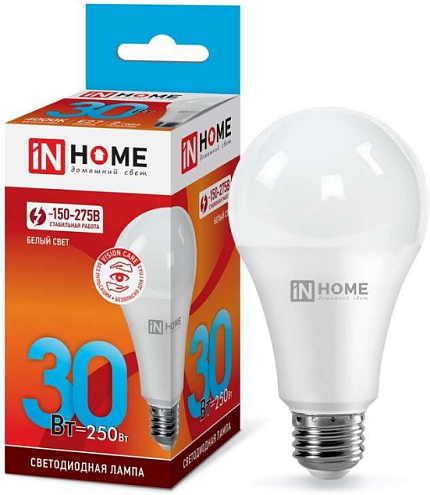 Лампа светодиодная LED-A70-VC 30Вт 4000К нейтр. бел. E27 2700лм 230В IN HOME 4690612024141: фотография 1