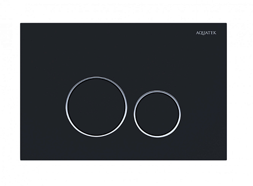 Панель смыва Aquatek KDI-0000020 черная матовая ободок хром, клавиши круглые : фотография 1
