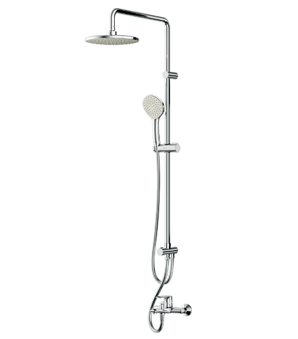 Душевая система AM.PM Gem F40890A14 стойка с тропическим душем, хром + смеситель для ванны, хром: фотография 1