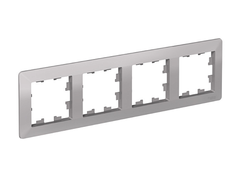 Рамка 4-местная AtlasDesign Air алюминий/дымчатый черный Systeme Electric  ATN220304 : фотография 1