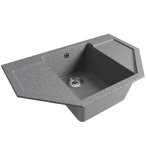 Мойка ML-GM24 угловая с крылом, темно-серая (309), 790х490х200 мм: фотография 1