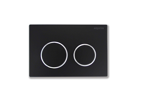 Панель смыва Aquatek Small TDI-0000003 черная матовая ободок хром клавиши круглые для INS-0000018  с верхней кнопкой смыва: фотография 1