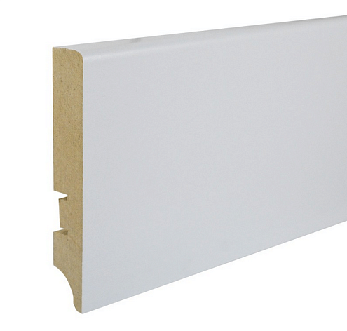 Плинтус МДФ Smartprofile Paint 100А, 100х16х2400мм, белый: фотография 1