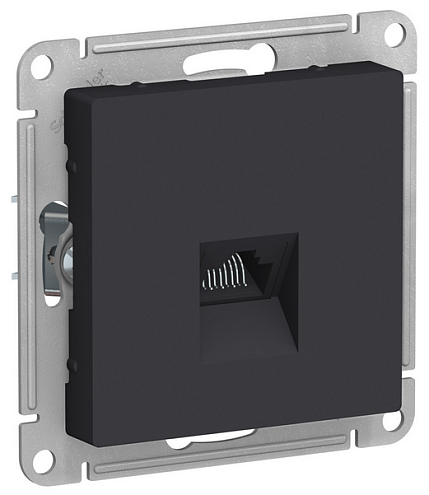 Механизм розетки компьютерной ATLAS DESIGN RJ45 карбон SchE ATN001083: фотография 1