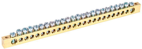 Шина PEN &quot;земля-ноль&quot; 8х12мм 24/2 (24группы/крепеж по краям) IEK YNN21-24-100: фотография 1