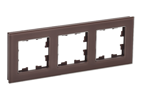 Рамка 3 -местная BRITE РУ-3-2-БрТБ стекло темная бронза IEK BR-M32-G-K45: фотография 1