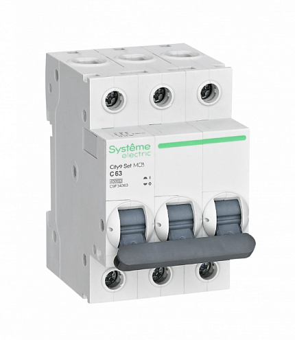 Выключатель автоматический модульный 3п C 63А 4.5кА City9 Set 400В SE C9F34363: фотография 1