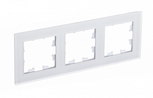 Рамка 3-местная AtlasDesign Nature матовое стекло белый Systeme Electric  ATN330103: фотография 1