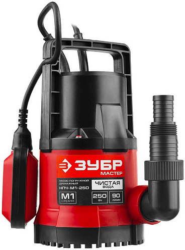 Насос дренажный ЗУБР НПЧ-М1-250 с минимальным уровнем откачки, 250 Вт: фотография 1