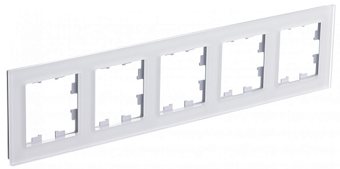 Рамка 5-местная AtlasDesign Nature матовый органическое стекло белый Systeme Electric ATN330105: фотография 1