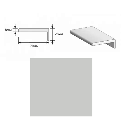 Наличник &quot;Т&quot; ПЭТ Grey Silk МДФ Тип-0 2150х70х8 (20х3): фотография 1
