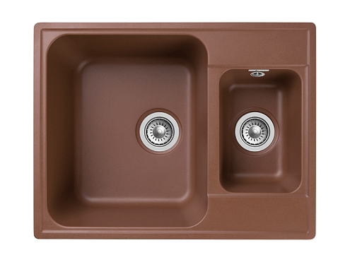 Мойка GRANFEST QUARZ (ECO) 09 1,5 чаши 620х480 мм терракот без сифона: фотография 1