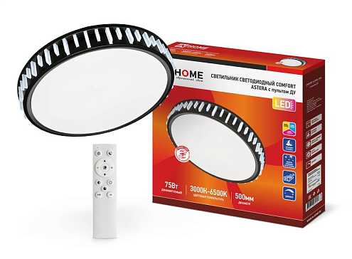 Светильник светодиодный COMFORT ASTERA 75Вт 230В 3000-6500К 6000лм 500х100мм с пультом ДУ IN HOME 4690612035727: фотография 1