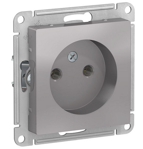Механизм розетки 1-м СП ATLAS DESIGN без заземл. 16А алюм. SchE ATN000341: фотография 1