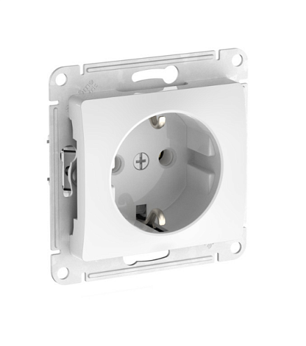 Розетка Glossa 16А с заземлением с быстрозажимными клеммами механизм белый Systeme Electric GSL000143S: фотография 1