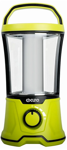 Фонарь кемпинговый AccuF5-L20W-gn 40х0.5Вт SMD 440лм аккумулятор 2000мА.ч 2 режима: 100проц. 2ч/10проц. 13ч индикатор зарядки диммер зел. ФАZА 5015883: фотография 1