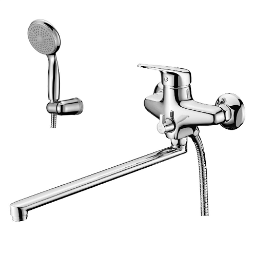 LM4151C &quot;Луна&quot; Смеситель универсальный с плоск. изл 350мм, дивертор с керамич. пластинам, с аксессуар., хром: фотография 1