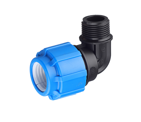 Отвод ПЭ 32х1&quot; наружная резьба  обжимной ТПК-Аква: фотография 1