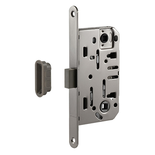 Замок магнитный М 13М-96 мм под фиксатор с ответной планкой матовый никель: фотография 1