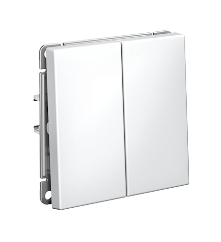 Переключатель 2-клавишный ArtGallery (сх.6/2) 10AX механизм белый Systeme Electric GAL000165: фотография 1