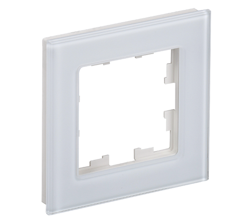 Рамка 1 -местная BRITE РУ-1-2-БрБ стекло белый IEK BR-M12-G-K01: фотография 1
