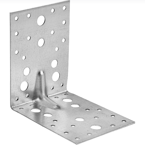 Уголок крепежный усиленный цинк 130х130х100х2мм: фотография 1