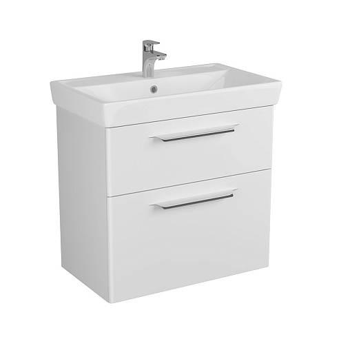 Тумба DIBORG Lande Q 80 2 ящика белая матовая 77.2225: фотография 1