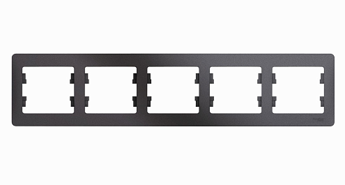 Рамка 5-местная Glossa горизонтальная графит Systeme Electric GSL001305: фотография 1