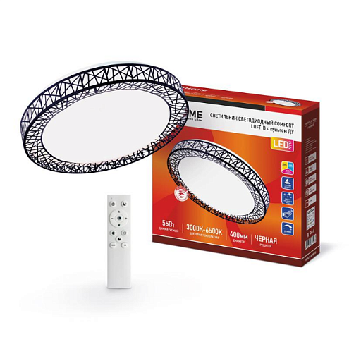 Светильник светодиодный COMFORT Loft-B 55Вт 230В 3000-6500К 4400лм 400х100мм с пультом ДУ IN HOME 4690612034775: фотография 1