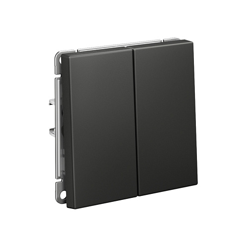 Переключатель 2-клавишный ArtGallery сх.6/2 10AX механизм базальт Systeme Electric GAL001465: фотография 1