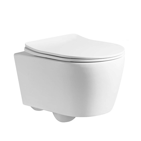  Унитаз подвесной Ceruttispa SELLA PP безободковый, безободковый, тонкая крышка с микролифтом: фотография 1