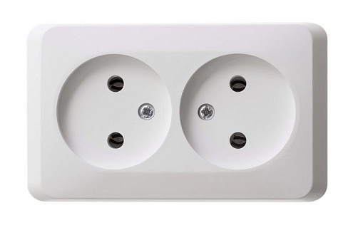 Розетка 2-м ОП Этюд 16А IP20 без заземл. бел. SchE PA16-005B: фотография 1