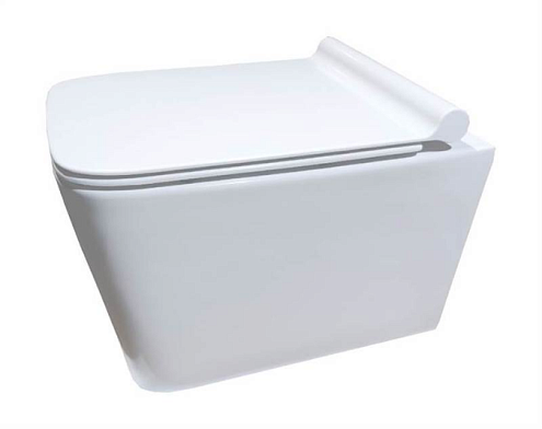 Унитаз подвесной Ceruttispa MAIELLA Aria безободковый, сиденье дюропласт, быстросъемное, с микролифтом: фотография 1