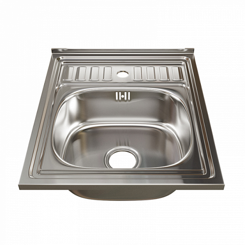 Мойка 600х500 выпуск 3 1/2" MIXLINE 160 мм с сифоном: фотография 1