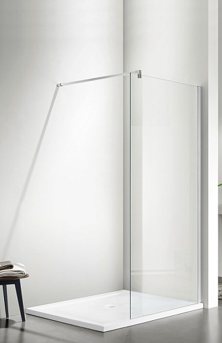 Душевое ограждение SANTREK AQUA Тour - SG-1100-С-Chrome 1100х1950 стекло прозрачное 6мм, профиль хром, штанга в комплекте: фотография 1