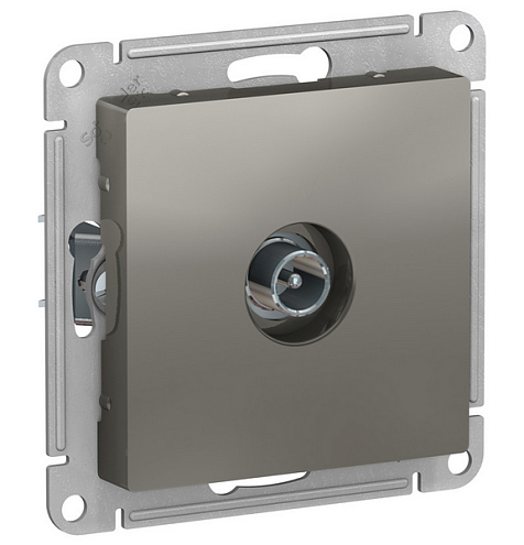 Механизм розетки TV ATLAS DESIGN проходной 4DB сталь SchE ATN000992: фотография 1