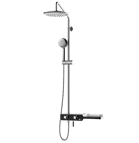 Смеситель LM7009C &quot;Тропик&quot; для ванны термостат с верхней душевой лейкой «Тропический дождь» лейка 3 режима поворотный излив хром: фотография 1