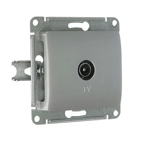 Розетка телевизионная оконечная 1-местная Glossa 1дБ механизм алюминий Systeme Electric GSL000391: фотография 1