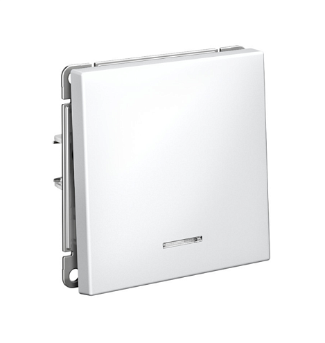 Выключатель 1-клавишный ArtGallery 10AX с подсветкой быстрозажимными клеммами механизм белый Systeme Electric GAL000113S: фотография 1