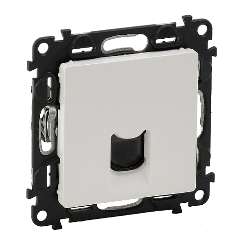 Механизм розетки телеф. 1-м Valena Life RJ11 с лицевой панелью бел. Leg 753438: фотография 1