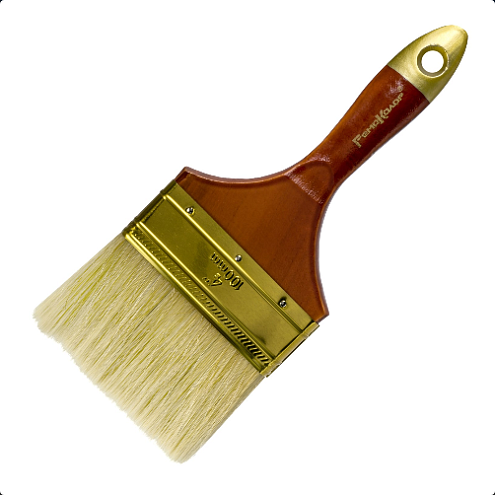 Кисть &quot;ПРОФИ&quot;, 100мм, натуральная щетина, для всех ЛКМ, РемоКолор: фотография 1