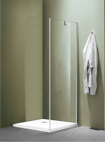 Боковая часть душевого ограждения SANTREK AQUA Luna- SP-800-C-Chrome 800х1850 стекло прозрачное 5мм, профиль хром: фотография 1